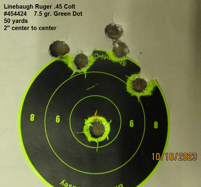 Shot the .45 Colt Green Dot loads at 50 yards today. - The Frontier ...